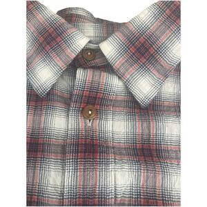 Orvis Active Fit Button Up Shirt Mens XXL 2XL Red White Plaid Long Sleeve‎